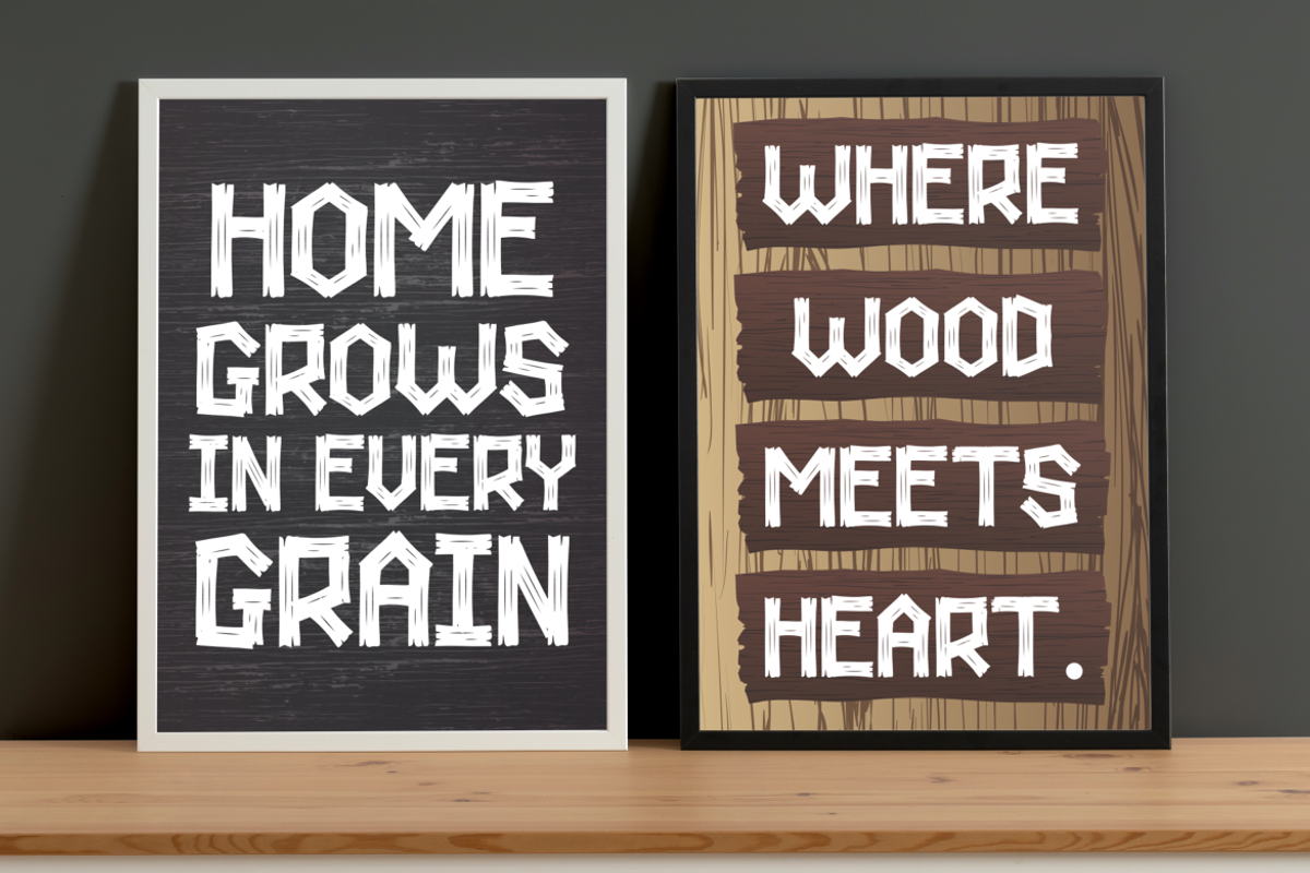 Carved Lines Wooden Font, a Font by PutraCetol Studio (Photo 4 of 5)