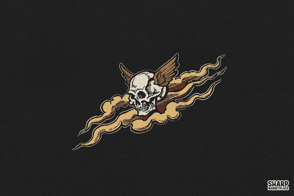 Flying Winged Skull Through Clouds, an Object Graphic by SharpMarketplace (Photo 2 of 4)