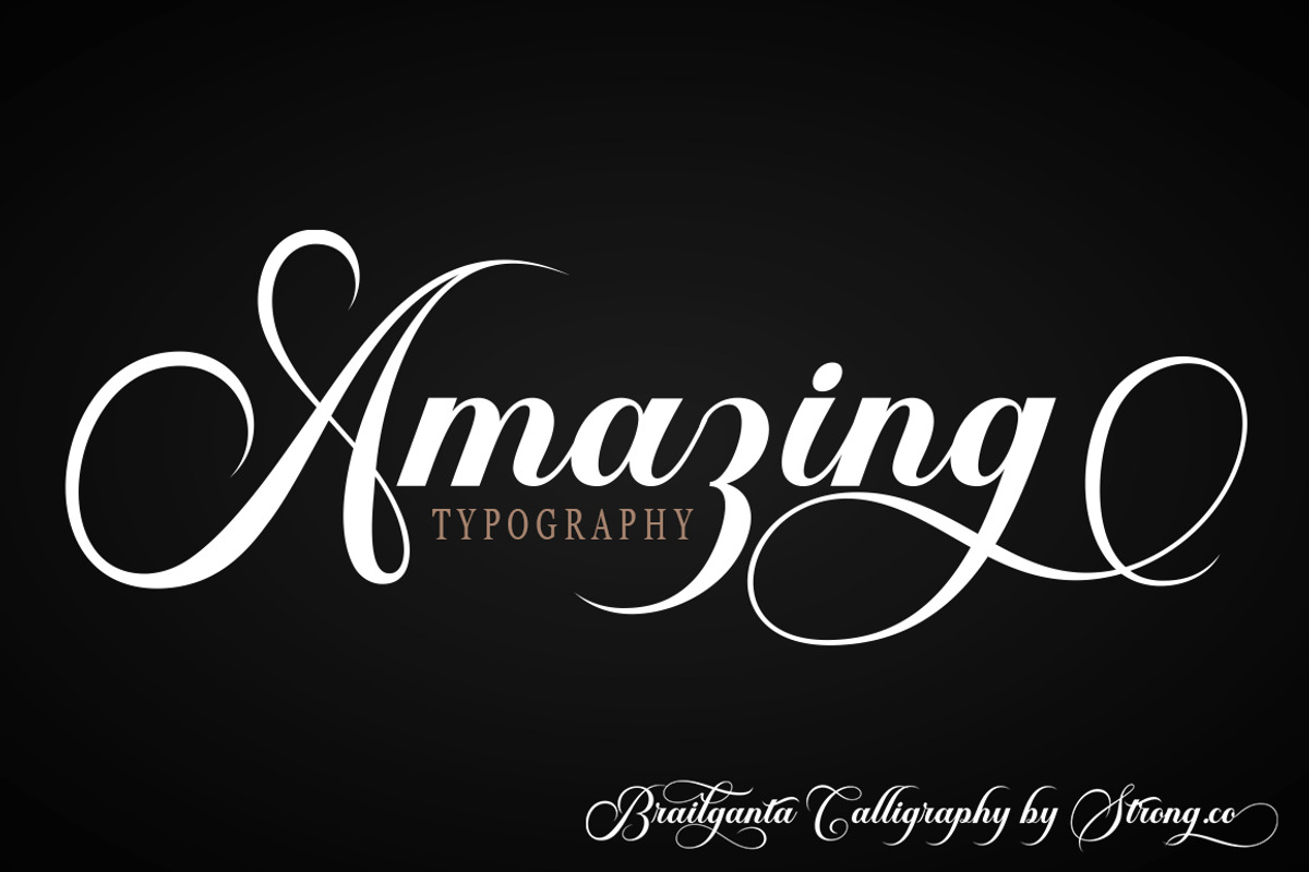 Brailganta Script, a Script Font by Strong.co (Photo 4 of 12)