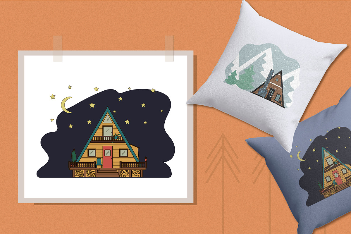 Cabin life. Set of illustrations, an Illustration by lokfrid (Photo 4 of 6)