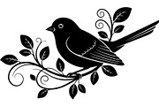 Birds on Branch Vector Collection, a Decorative Illustration by Designer_Momina (Thumbnail 9 of 21)