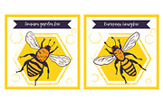 Bees set, illustrations + patterns, an Animal Illustration by OKart.studio (Thumbnail 3 of 6)