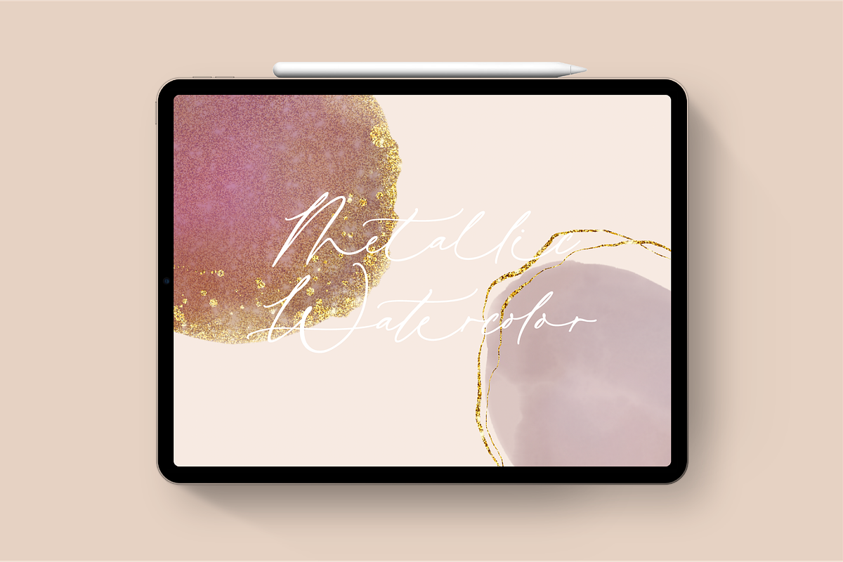 Metallic Watercolor Kit | Procreate, a Brush Add-On by theinkaffair (Photo 3 of 13)