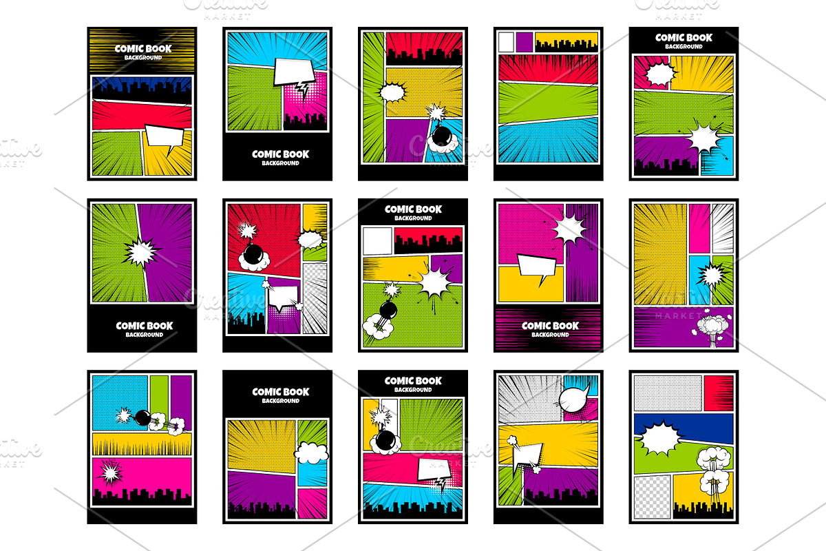 21 SET Comic Book Pop art background, an Illustration by Kapitosh (Photo 2 of 3)