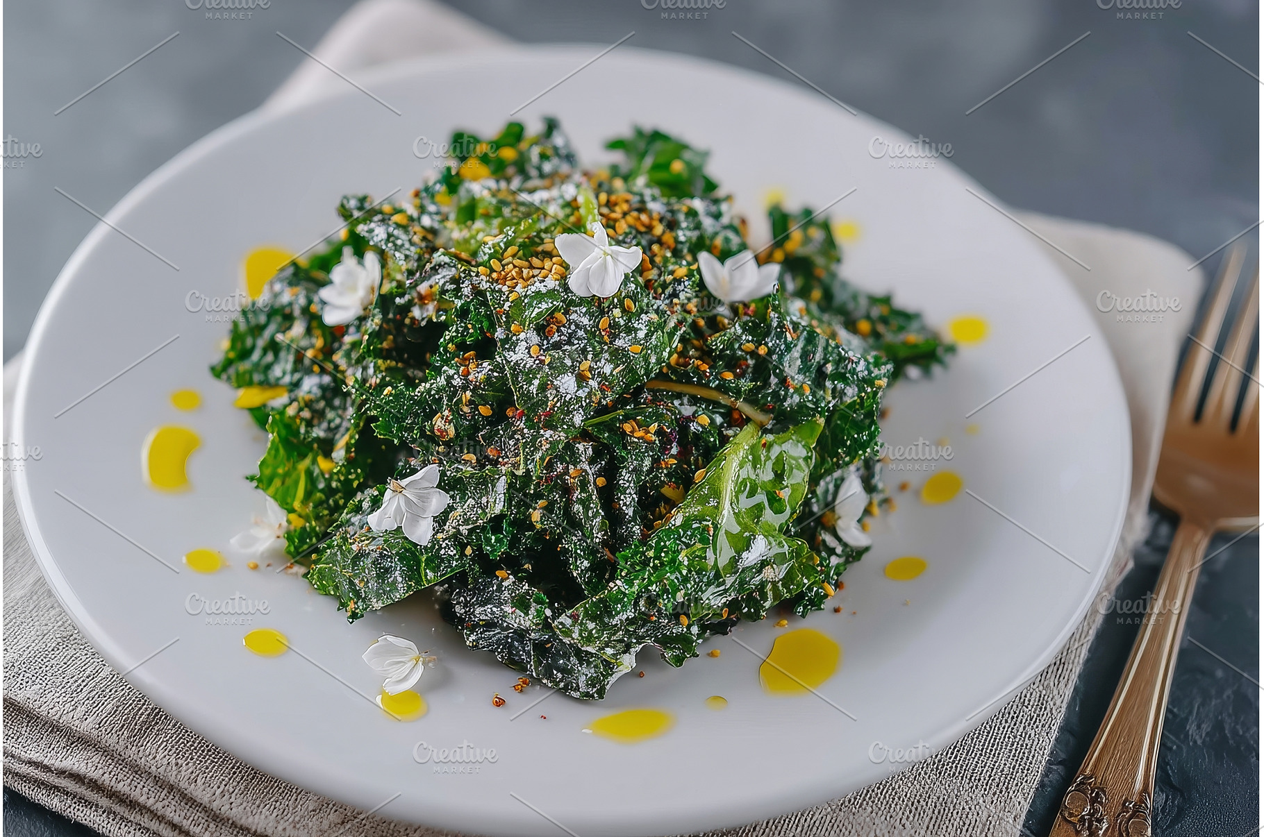 A top view showcases a vibrant salad, a Food & Drink Photo by ZinetroN