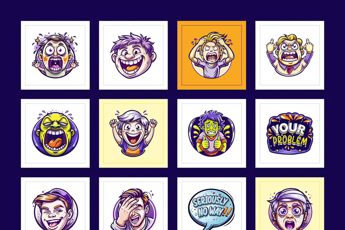 Reaction Stickers Set, an Emoji Icon by Prosymbols (Photo 9 of 9)
