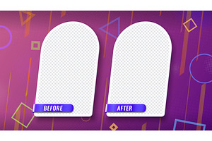 Before and after frame banner, a Decorative Illustration by Vector Tradition