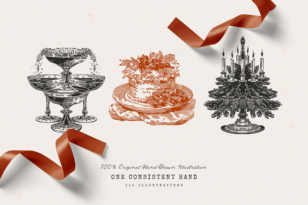 Dark Academia Xmas | Illustration, an Object Illustration by KetteCreate (Photo 2 of 18)