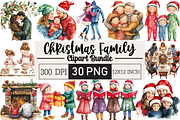 Christmas Family Clipart, an Illustration by Black Bird Studio (Thumbnail 1 of 6)