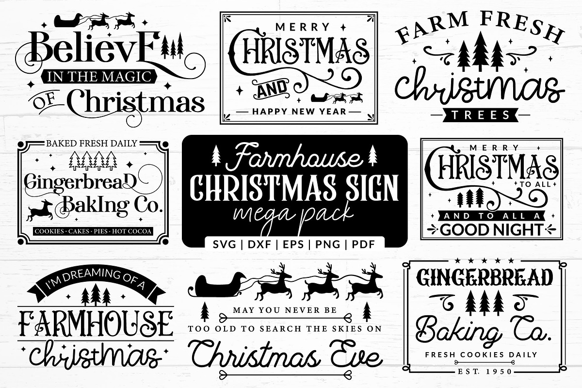 Farmhouse Christmas Sign Mega Pack, a Graphic by CraftlabSVG (Photo 1 of 17)