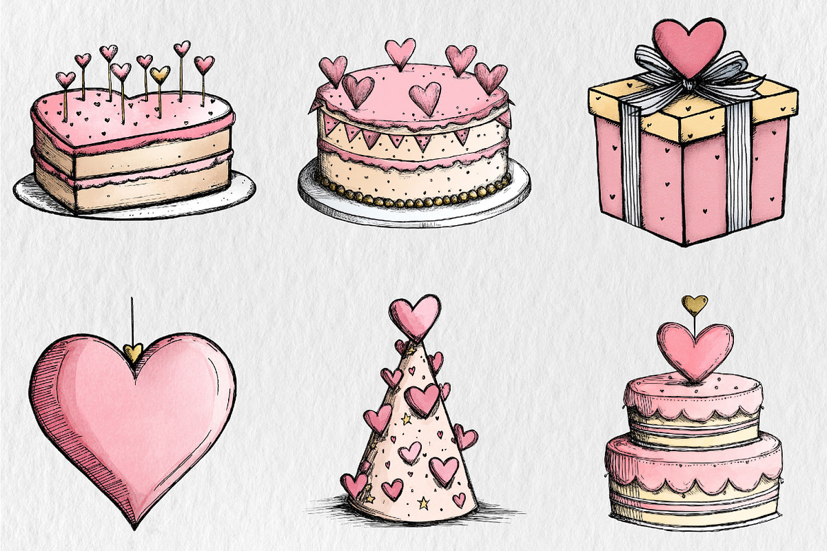 Valentine Birthday Clipart, a Seasonal Illustration by Rose Art (Photo 4 of 6)