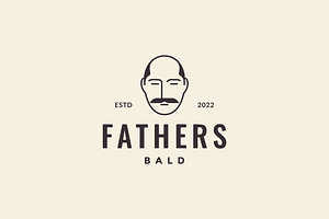 Head Father Bald And Mustache Logo