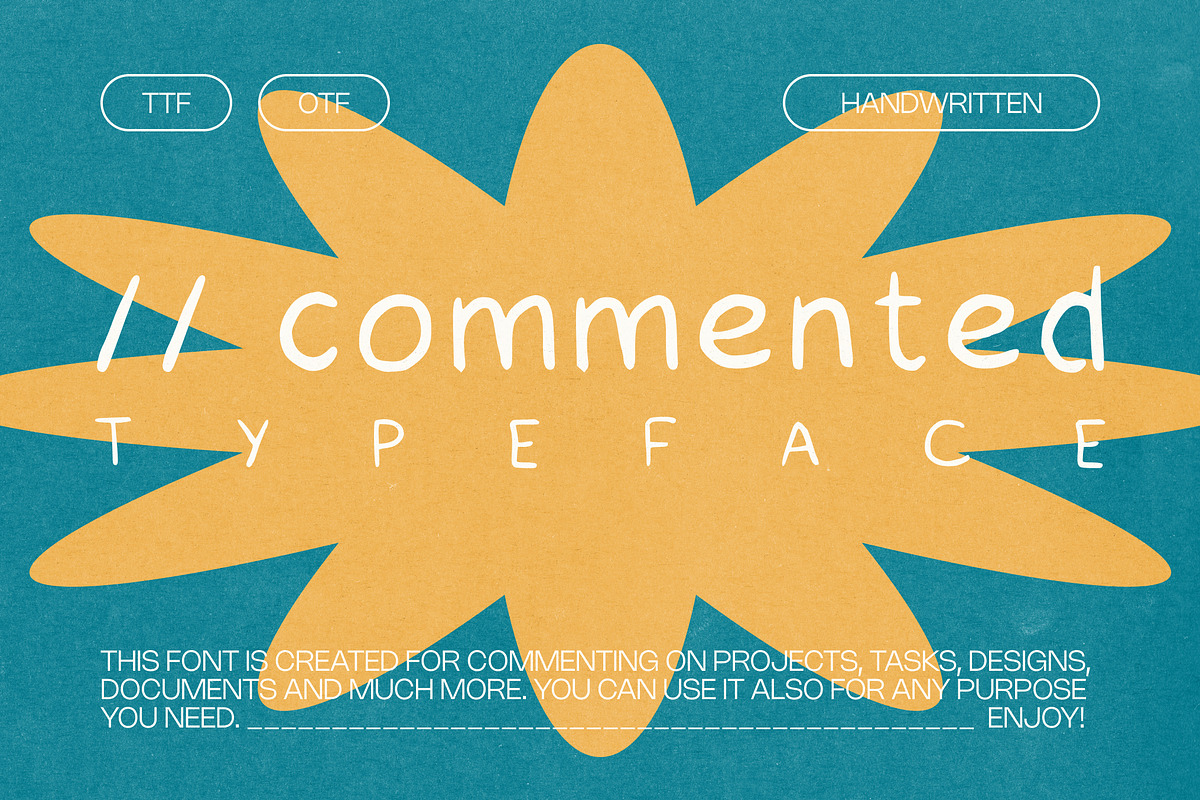 // COMMENTED Typeface, a Handwritten Font by KristinaK3 (Photo 1 of 3)