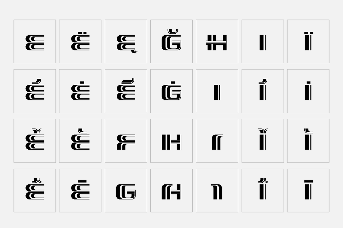 Genie - Op art font, a Font by SelfBuild Type (Photo 12 of 19)