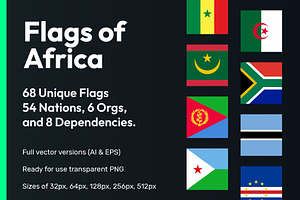 Flags of Africa Vector Square Icons