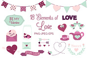Valentines Day Elements, an Illustration by Digital Sugar (Thumbnail 1 of 3)