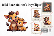 Wild Boar Mother's Day Clipart, a Graphic by Artnoy (Thumbnail 1 of 5)