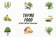 Vintage Pastel Thyme themed Clipart, a Food Illustration by New-School-Wave (Thumbnail 1 of 5)