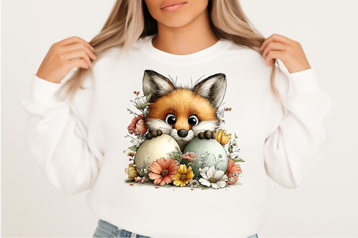 Whimsical Funny Easter Fox Clipart, an Illustration by Craft Nest (Photo 7 of 11)