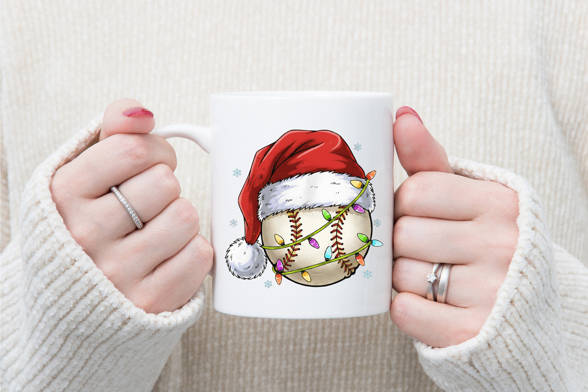 Christmas Softball Santa Hat PNG, an Illustration by designcity5 (Photo 2 of 8)