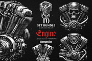 10 Bundle Dark Art Engine Skull, an Illustration by Morspective (Thumbnail 1 of 7)