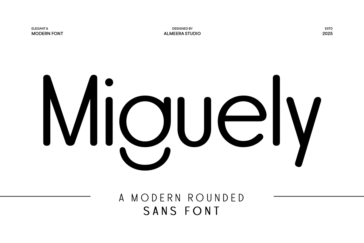 Miguely - A Modern Rounded Sans Font, a Sans Serif Font by Almeera Std (Photo 1 of 10)