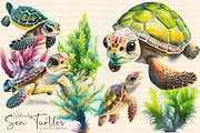 Colorful Watercolor Sea Turtles, an Illustration by Dazzling Art Boutique (Thumbnail 1 of 9)