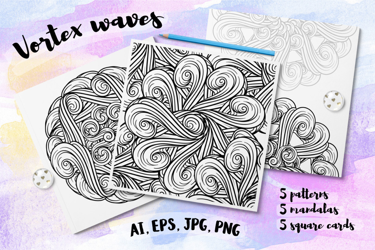 Vortex waves graphic set, a Pattern Graphic by Graphic Magic (Photo 1 of 7)