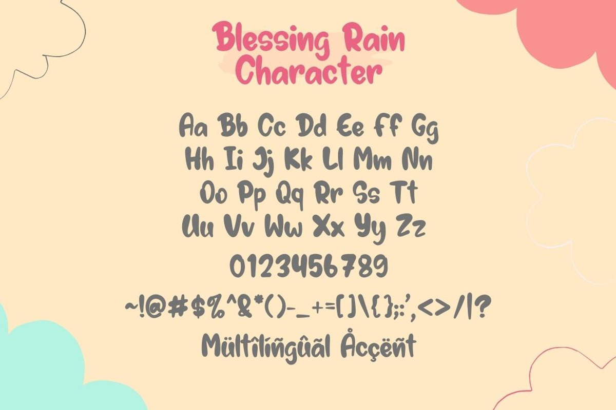 Blessing Rain - Playful Handwritten, a Handwritten Font by Letterayu Studio (Photo 6 of 9)