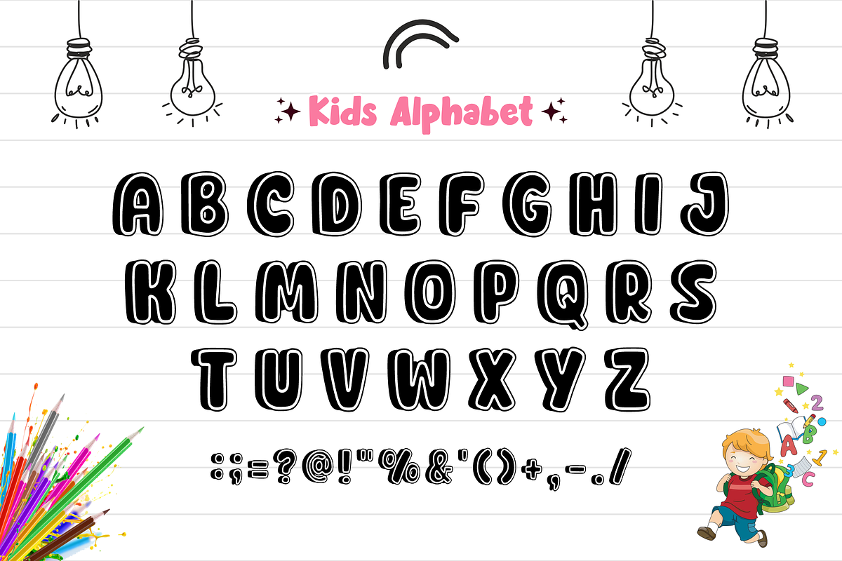 Hello Birthday - Display Font, a Font by KiddoGlyphs Studio (Photo 4 of 5)