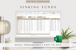 Digital Sinking Funds Excel Template, a Templates & Theme by BRANDcontent