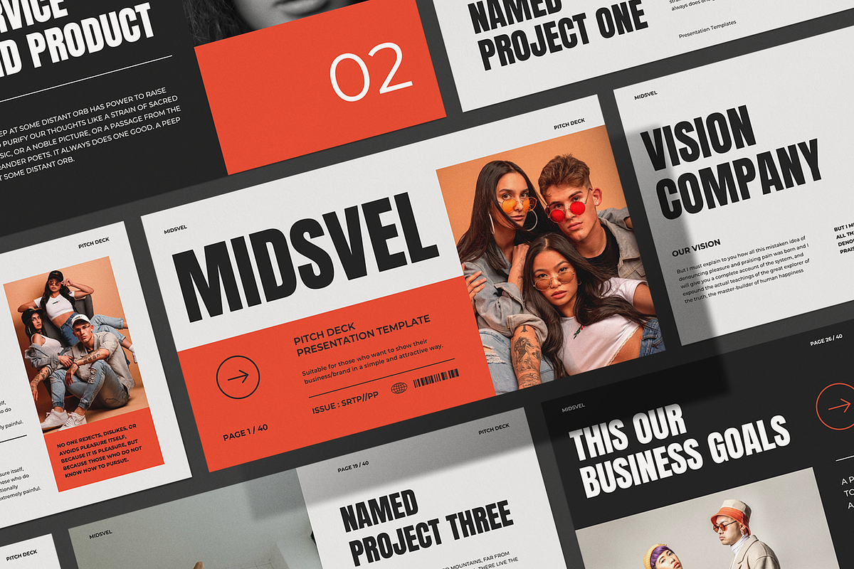 Midsvel Pitch Deck - Powerpoint, a Presentation Template by Surotype (Photo 1 of 10)