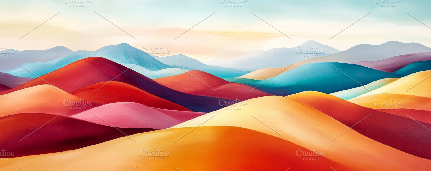 Abstract Desert Landscape in Vibrant Multicolor, an Abstract Photo by Natalia Klenova's Shop