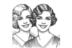Smiling English Women with Vintage, a Person Illustration by AlexArt