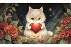 Incredibly cute fluffy kitten holds, a Graphic by TatsianaSalauyova