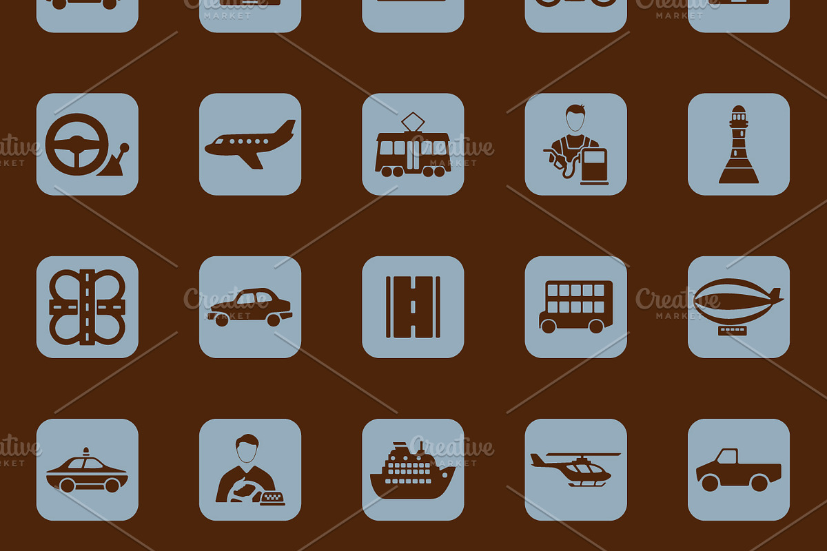 42 TRANSPORT simple icons, an Icon by Palau (Photo 3 of 5)