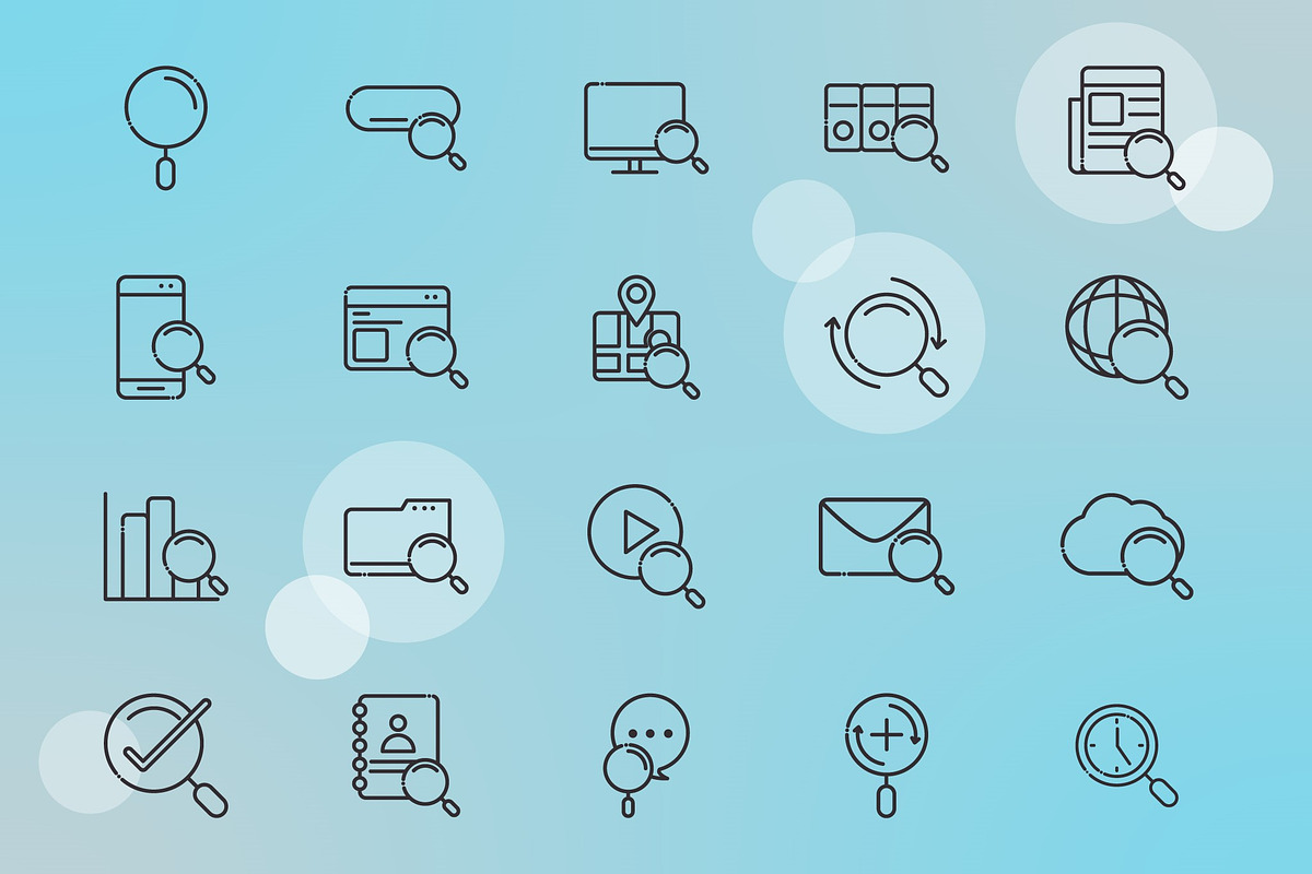 Search And Web Icon Set, a Templates & Theme by studiogstock (Photo 1 of 3)