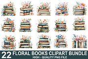 Watercolor Floral Book Clipart, an Illustration by crative8112 (Thumbnail 1 of 10)