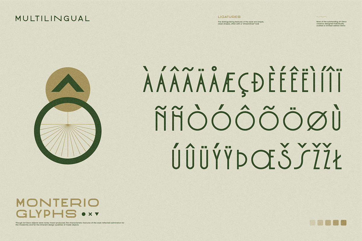Monterio - Modern Art Deco Typeface, a Sans Serif Font by CCS Type (Photo 23 of 29)