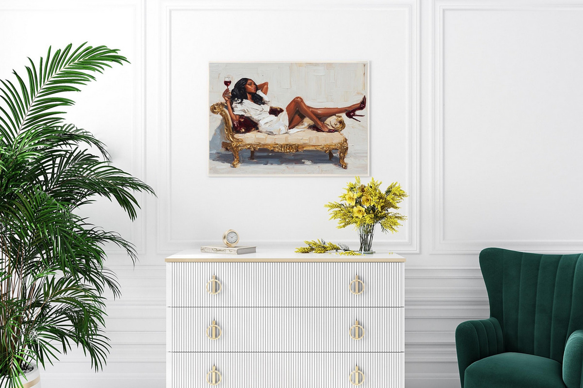 A Black Woman’s Luxury Wall Art Set, an Illustration by PrintablesByFranklyn (Photo 7 of 7)