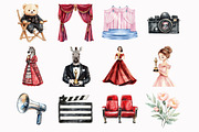 Watercolor Cute Little Movie Star Cl, an Illustration by Design Market (Thumbnail 3 of 5)