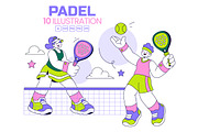 10 Padel Vector Illustration, a Sport Illustration by denayunebgt (Thumbnail 1 of 4)