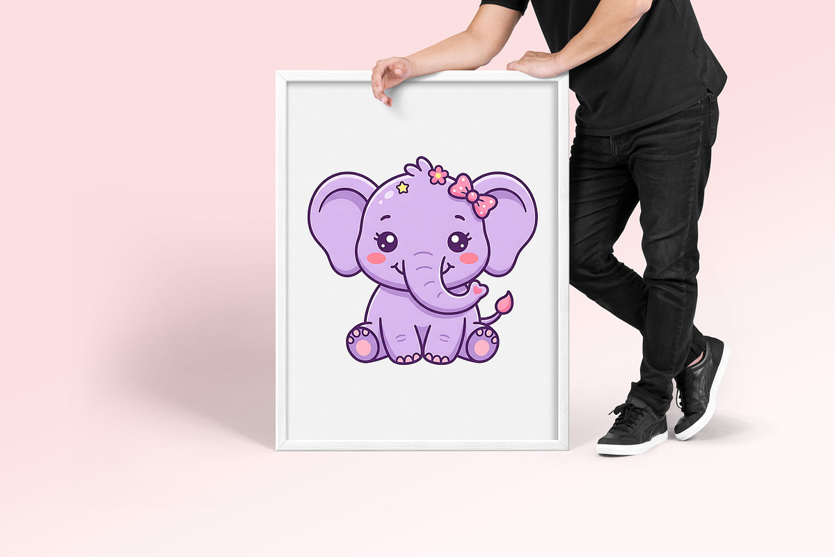 Cute Elephant Clipart, an Animal Illustration by Forhadx5 (Photo 9 of 10)