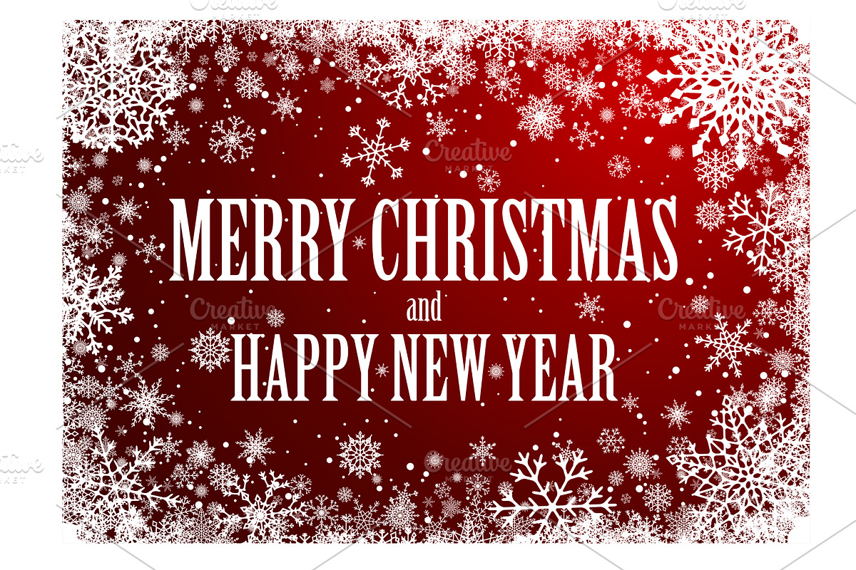 Christmas red background with frame, an Illustration by MSA-Graphics