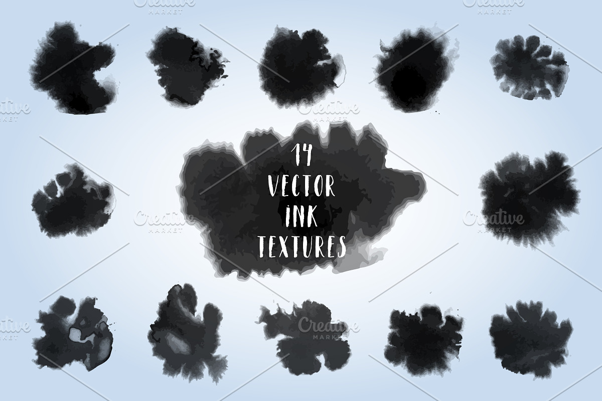 Vector Ink Textures Set, a Texture Graphic by CreativeJourney (Photo 1 of 3)