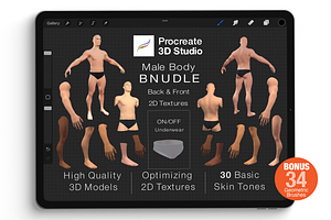 Procreate 3d Model -Male Body Bundle