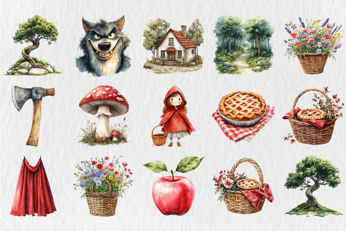 Little Red Riding Hood Clipart, an Illustration by Rose Art (Photo 3 of 5)