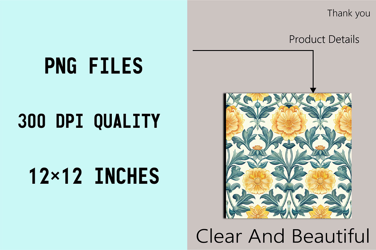 Vintage William Morris Style Floral, a Pattern Graphic by SVGArt (Photo 4 of 9)