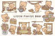 Little Florist Bear Cute Flowers, an Animal Illustration by Blumensdiary (Thumbnail 1 of 6)
