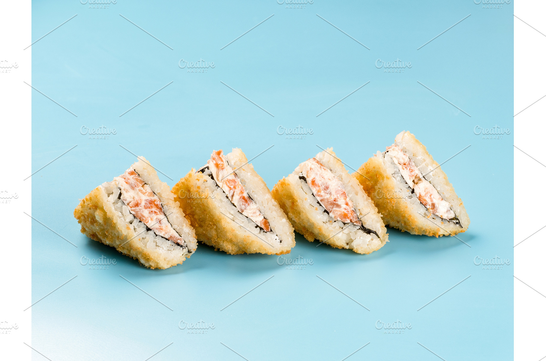 Hot tempura onigirazu with salmon, a Food & Drink Photo by Fascinadora